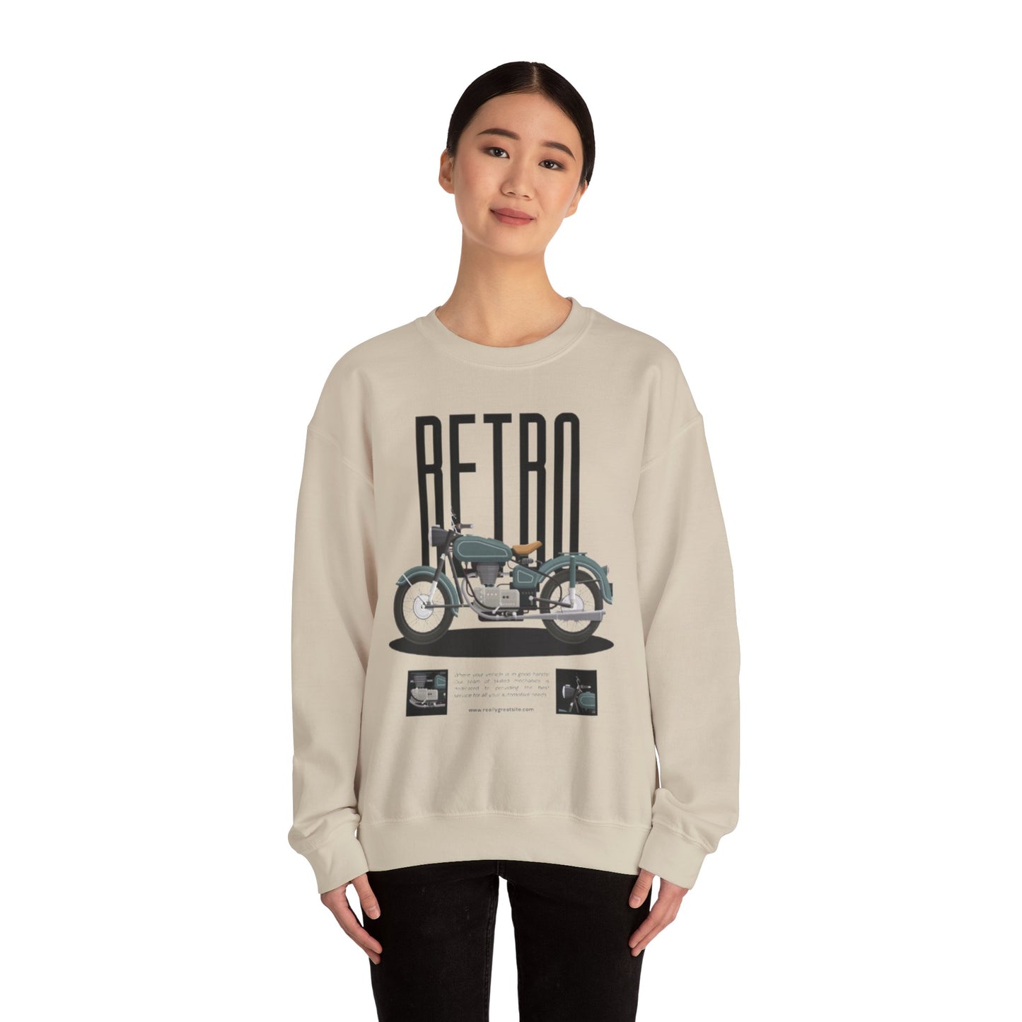 Retro Motorcycle Unisex Crewneck Sweatshirt - The Boring New