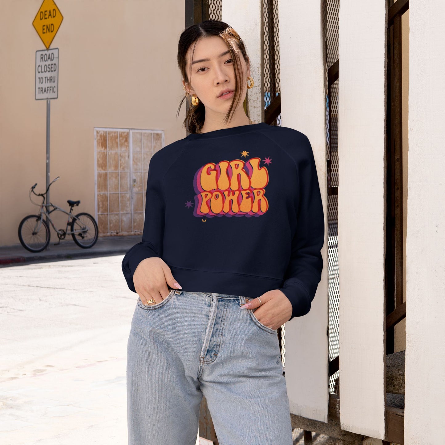 Girl Power Women's Cropped Fleece Pullover - The Boring New