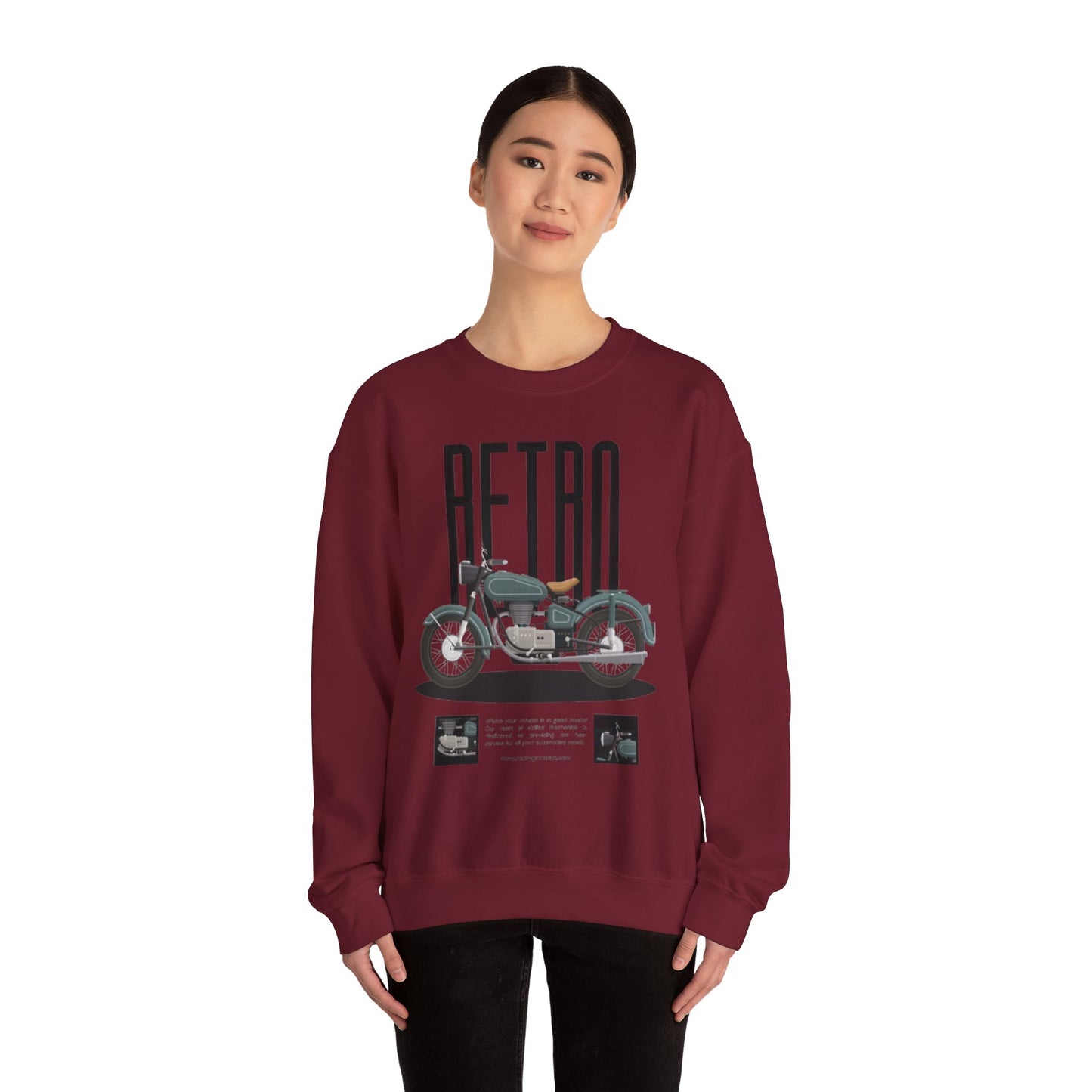 Retro Motorcycle Unisex Crewneck Sweatshirt - The Boring New