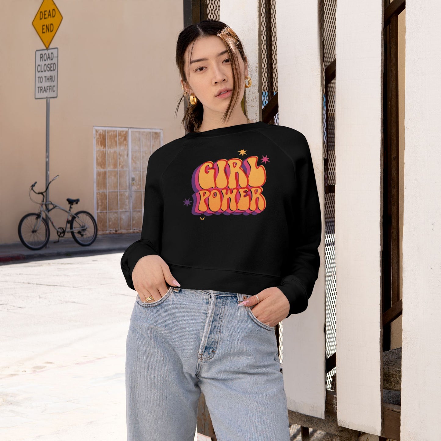 Girl Power Women's Cropped Fleece Pullover - The Boring New