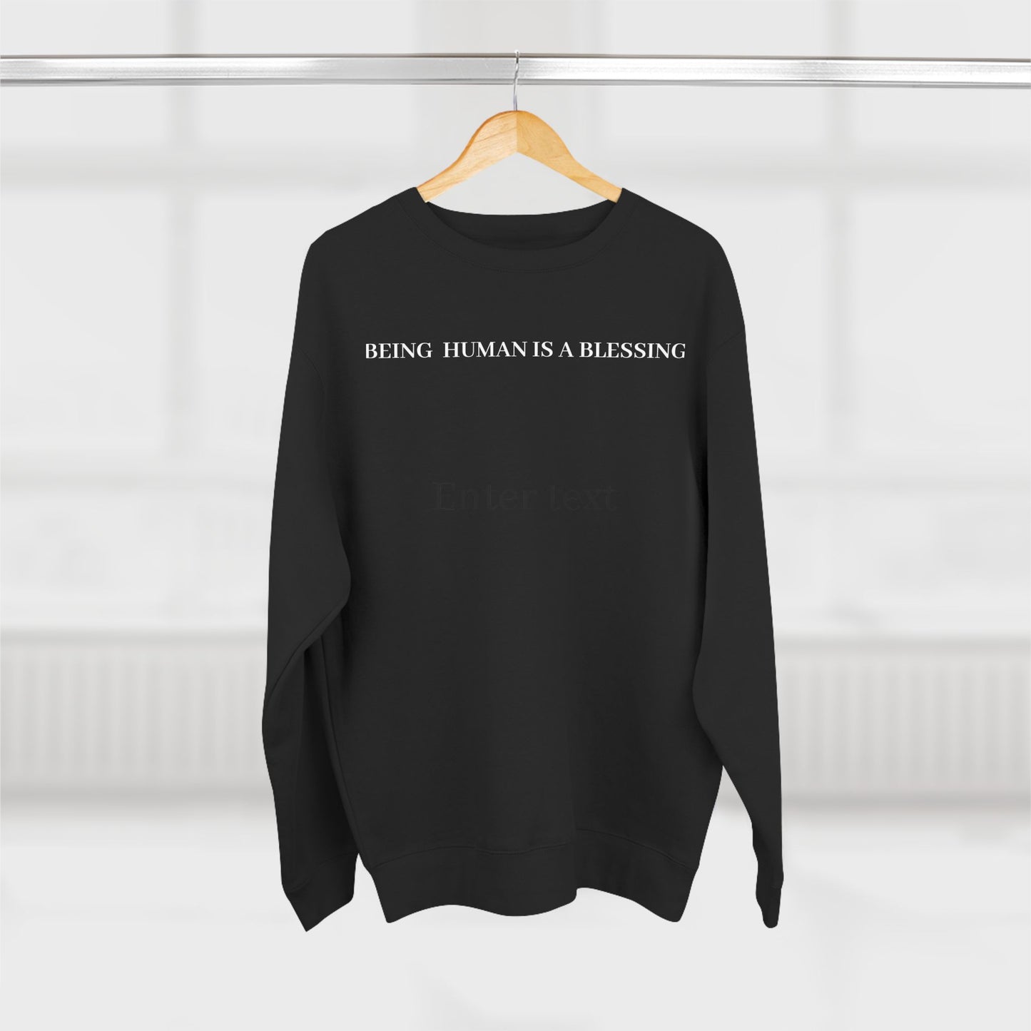 The Boring New Unisex Crewneck Sweatshirt - "Being Human is a Blessing"