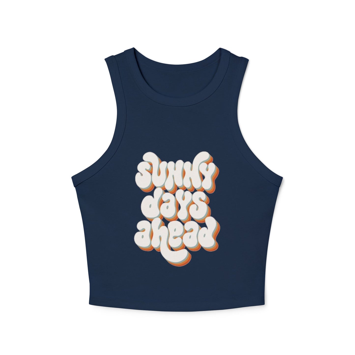 Sunny Days Ahead Micro Rib Racer Tank Top for Women - The Boring New