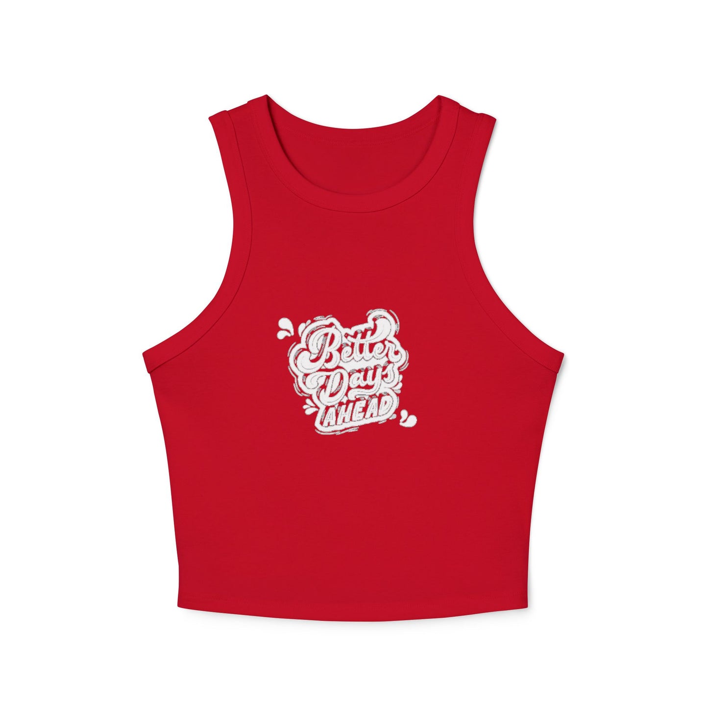 Positive Vibes Women's Micro Rib Racer Tank Top - The Boring New