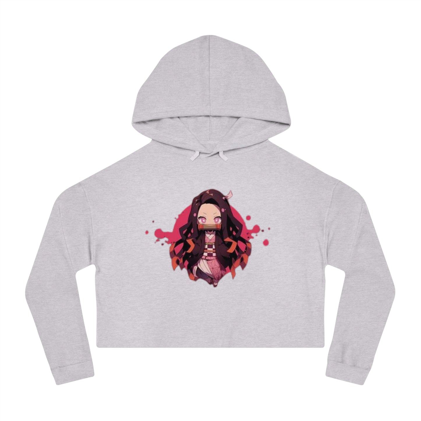 Cute Anime-Inspired Women's Cropped Hooded Sweatshirt - The Boring New
