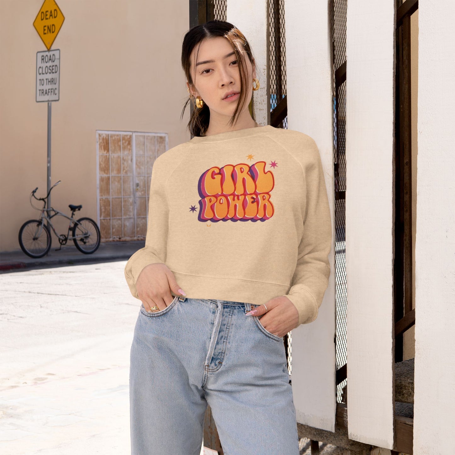 Girl Power Women's Cropped Fleece Pullover - The Boring New