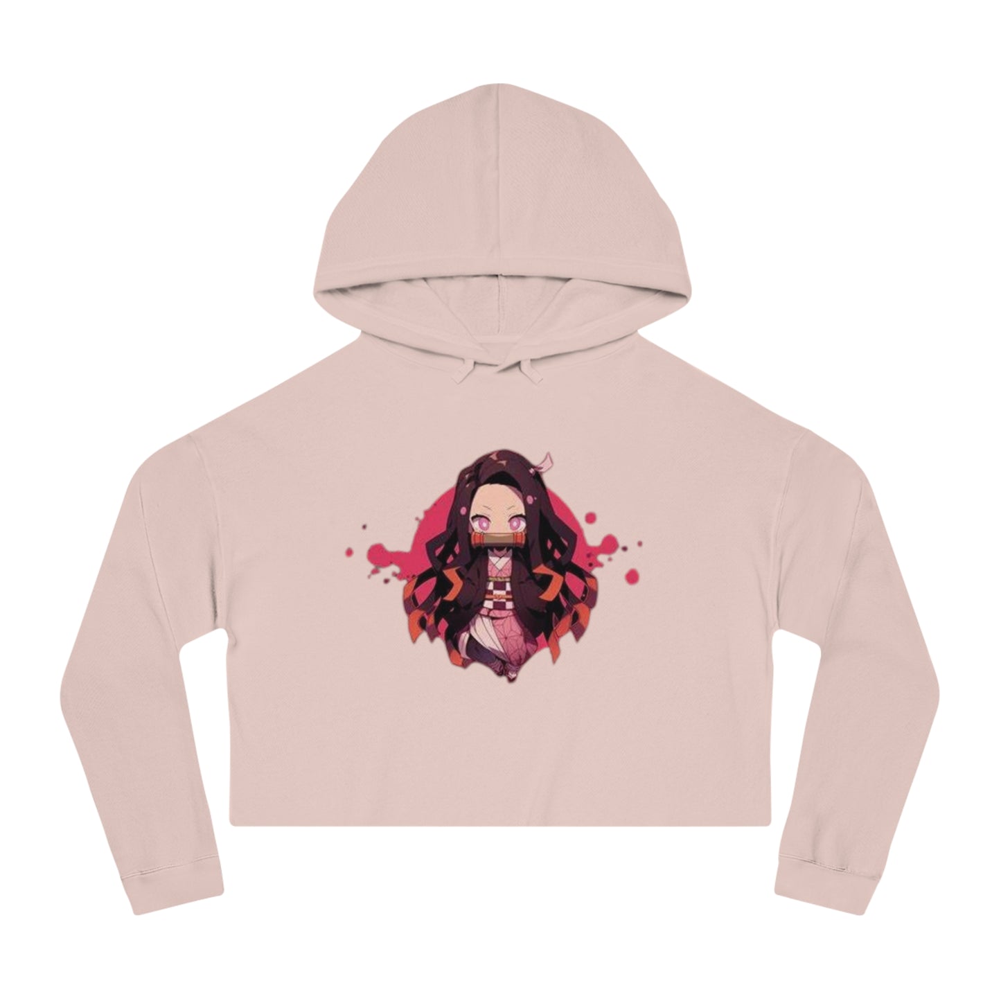 Cute Anime-Inspired Women's Cropped Hooded Sweatshirt - The Boring New