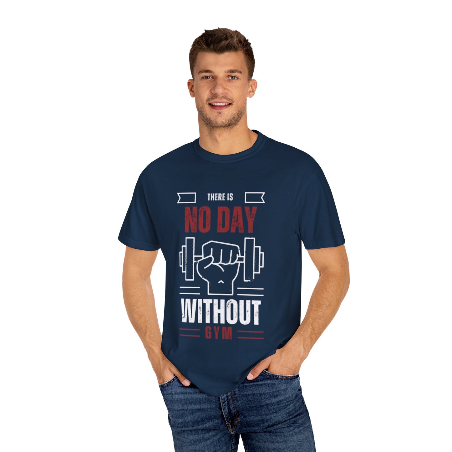 Gym Motivation T-Shirt - 'No Day Without Gym' - The Boring New
