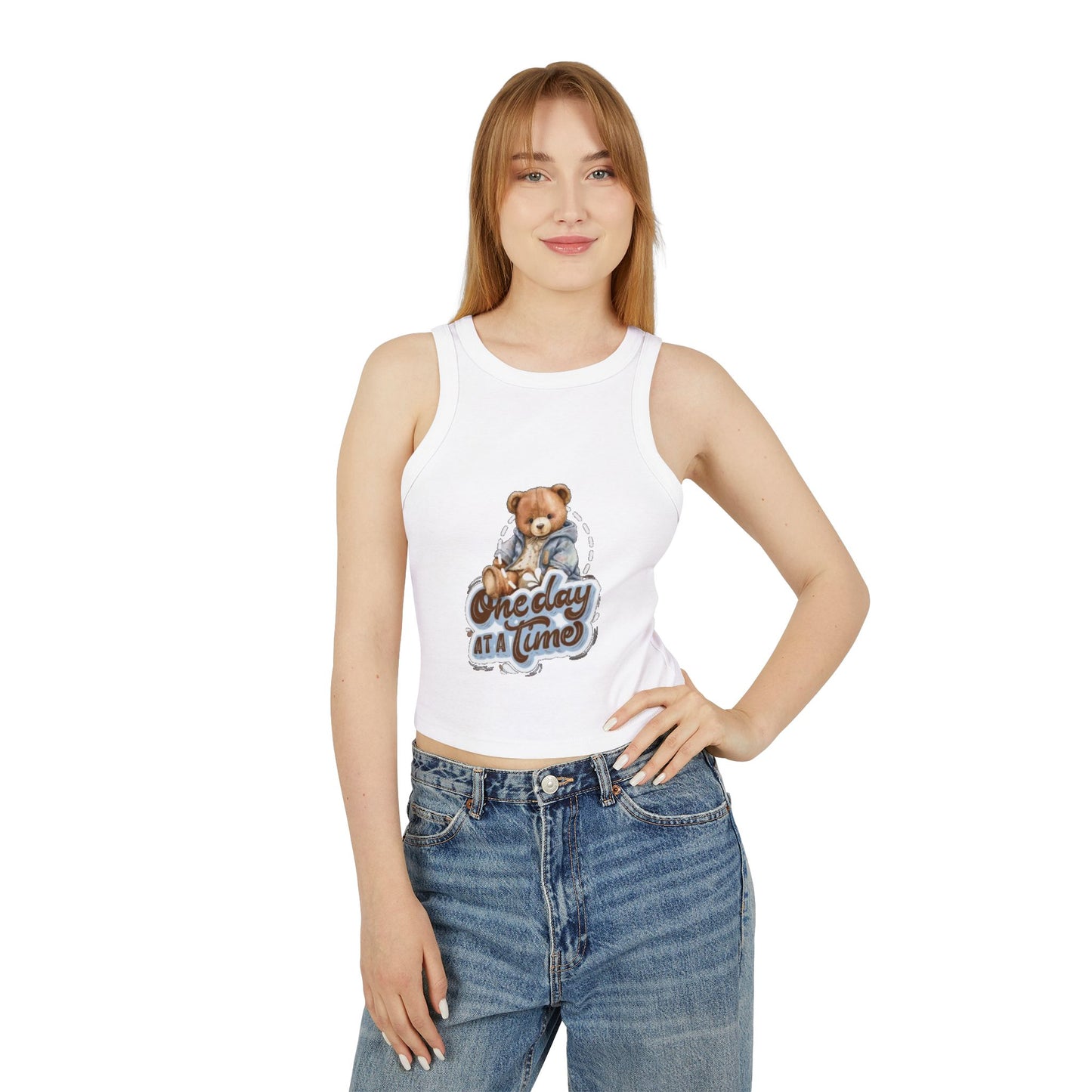Women's Micro Rib Racer Tank Top - Cute Casual Wear - The Boring New