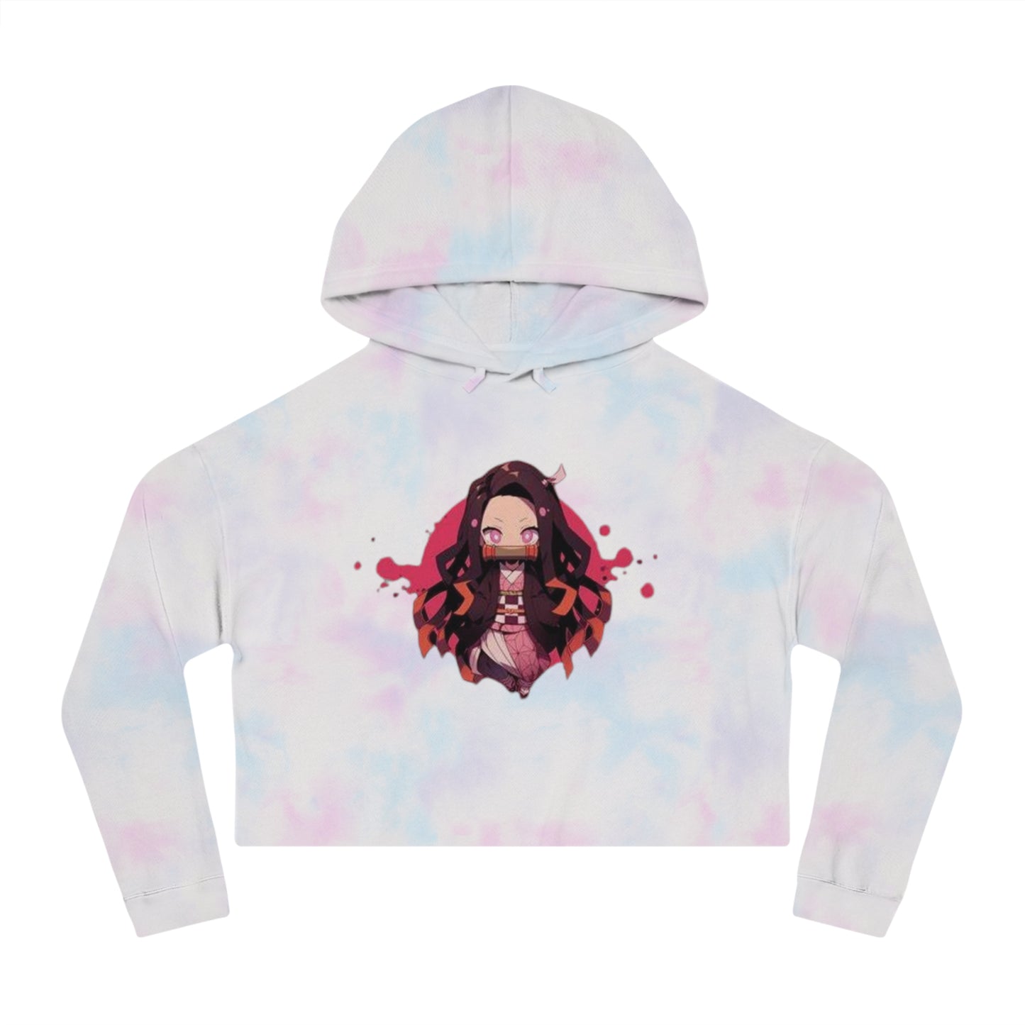 Cute Anime-Inspired Women's Cropped Hooded Sweatshirt - The Boring New