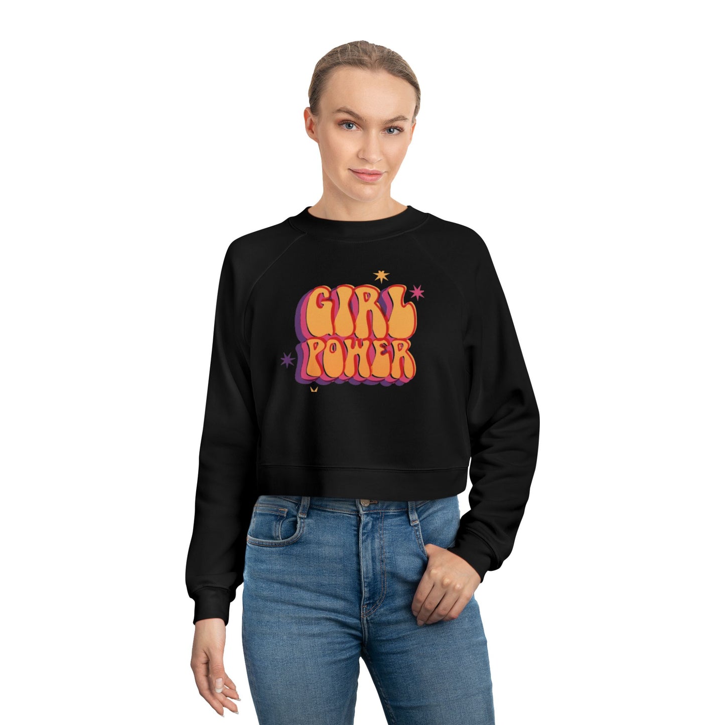 Girl Power Women's Cropped Fleece Pullover - The Boring New