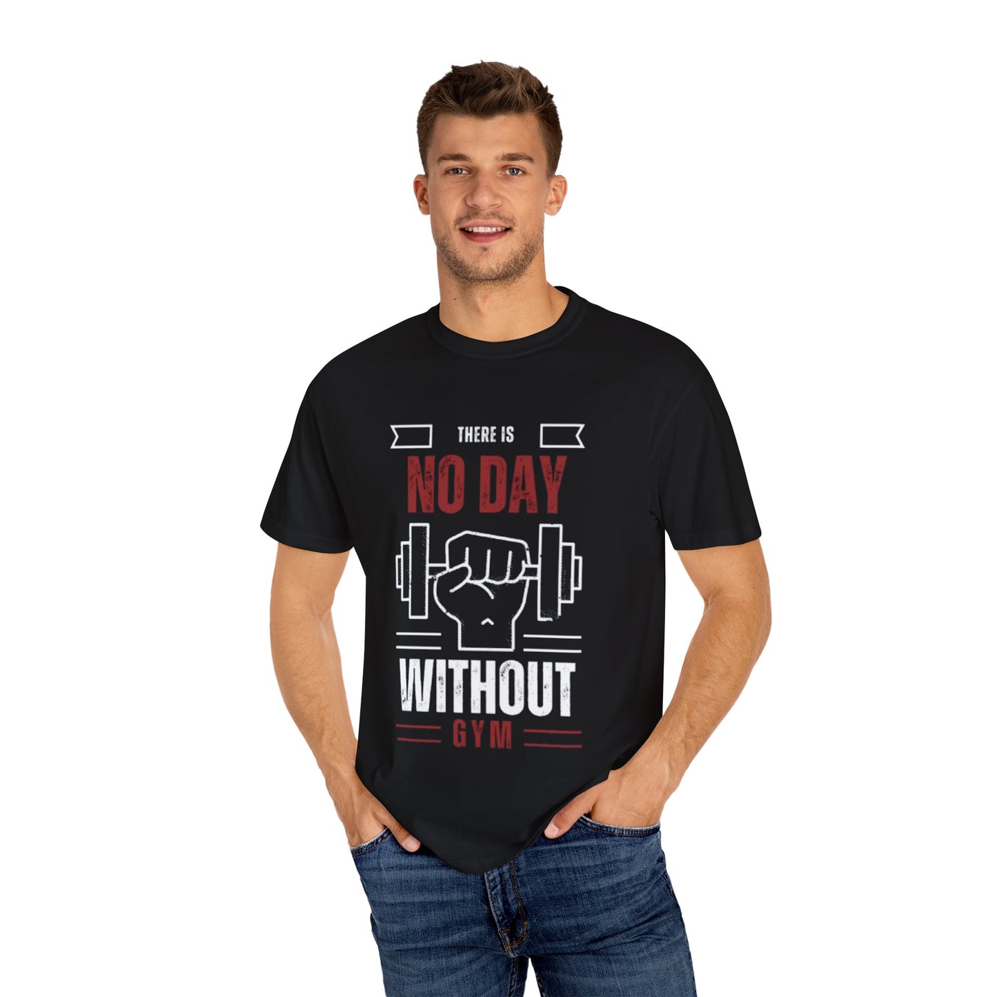 Gym Motivation T-Shirt - 'No Day Without Gym' - The Boring New