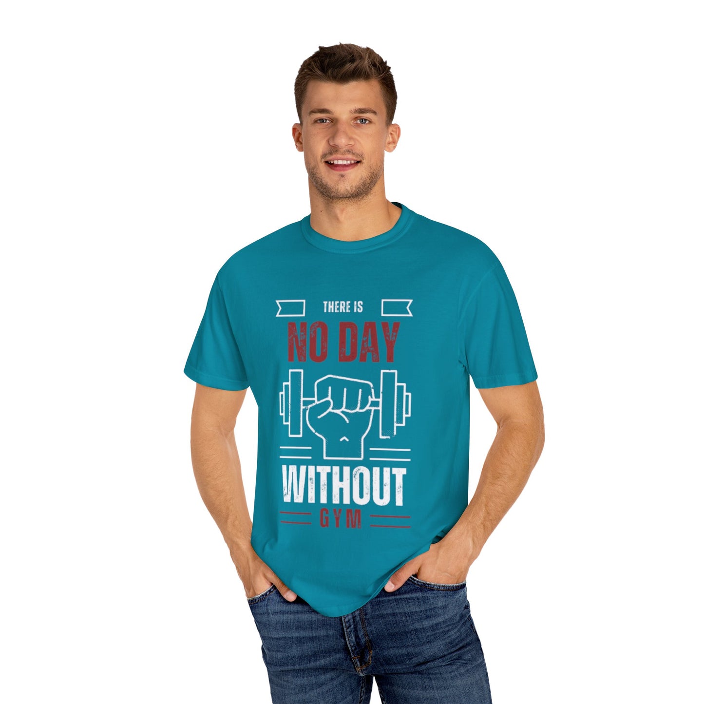 Gym Motivation T-Shirt - 'No Day Without Gym' - The Boring New