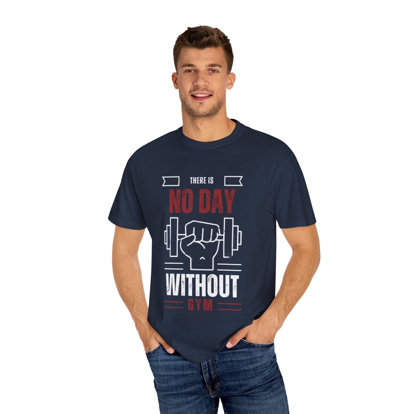 Gym Motivation T-Shirt - 'No Day Without Gym' - The Boring New