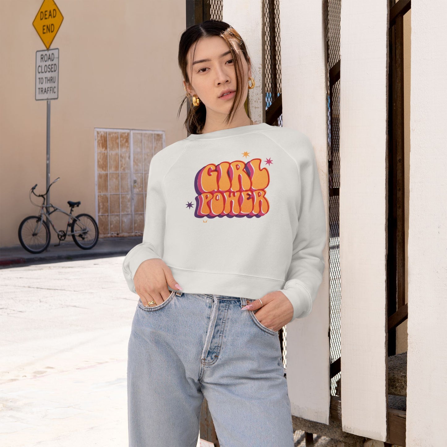 Girl Power Women's Cropped Fleece Pullover - The Boring New