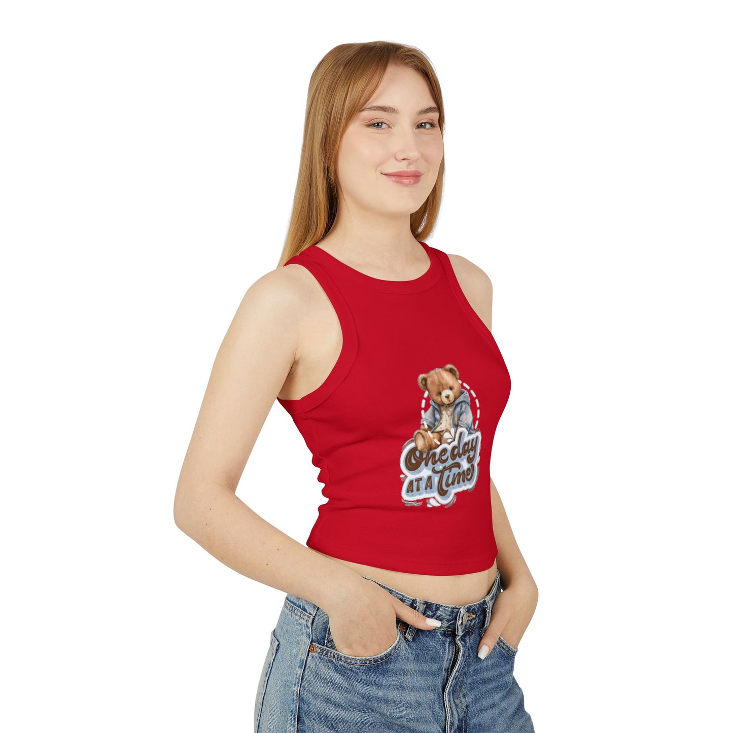 Women's Micro Rib Racer Tank Top - Cute Casual Wear - The Boring New