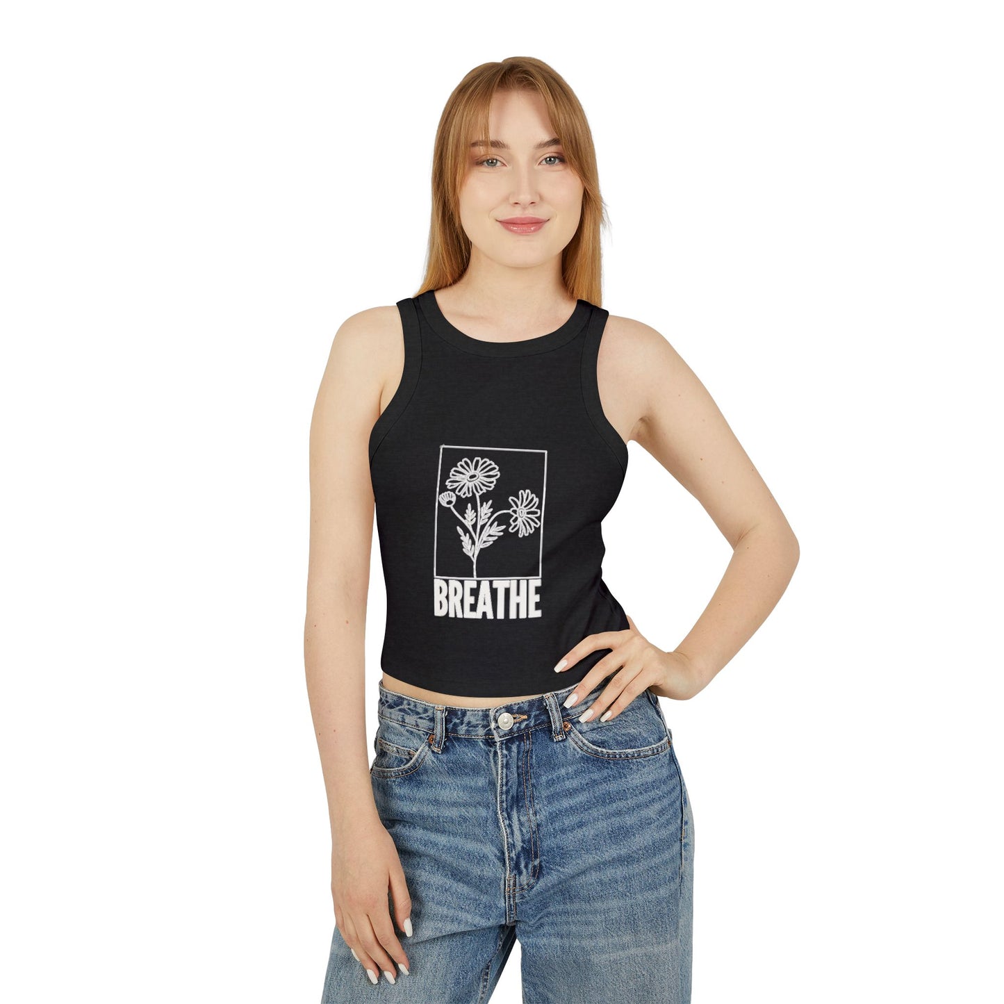 'Breathe' Women's Micro Rib Racer Tank Top - The Boring New