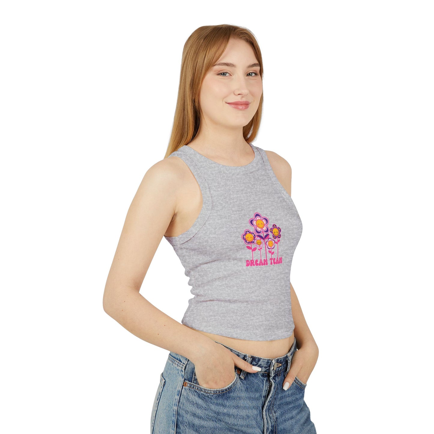 Dream Team Floral Women's Micro Rib Racer Tank Top- The Boring New