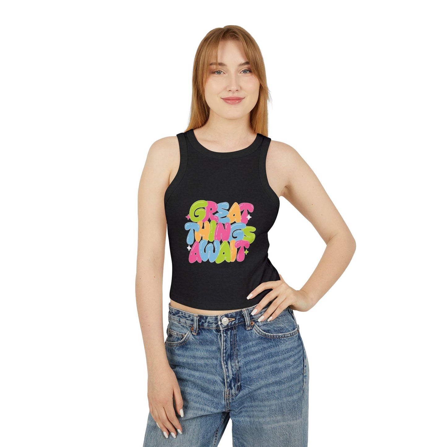 Great Things Await Racer Tank Top for Women – The Boring New