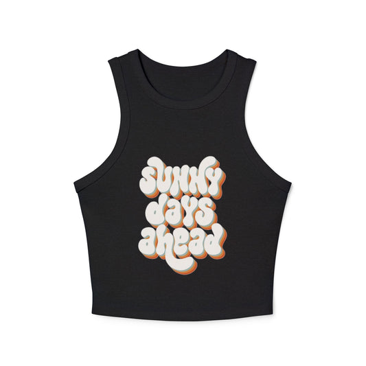 Sunny Days Ahead Micro Rib Racer Tank Top for Women - The Boring New