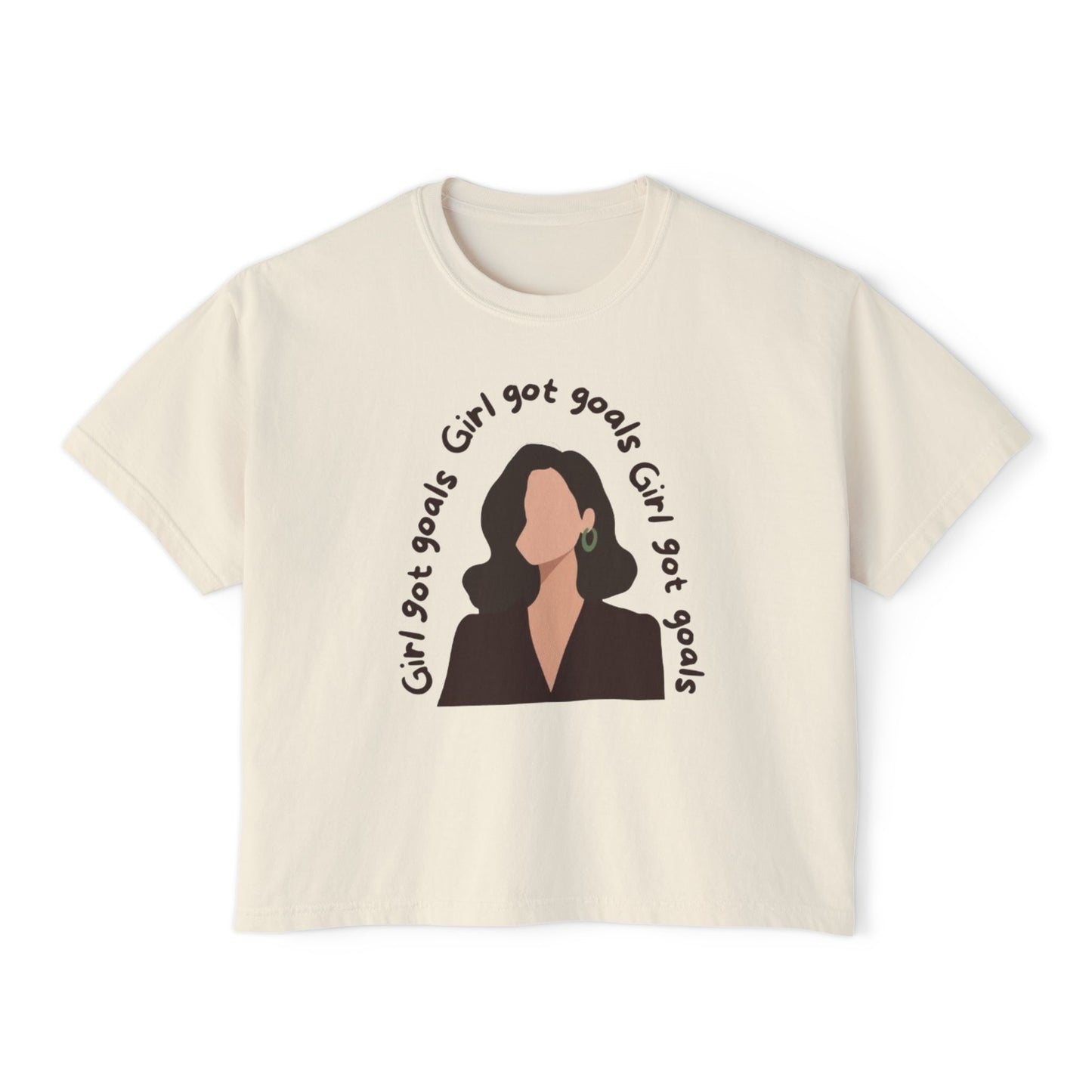 Motivational Women's Boxy Tee - 'Girl Got Goals'