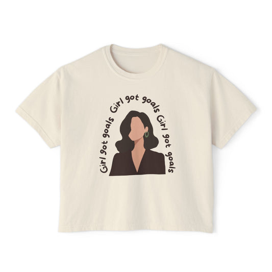 Motivational Women's Boxy Tee - 'Girl Got Goals'
