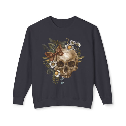 Butterfly Skull Lightweight Crewneck Sweatshirt - The Boring New