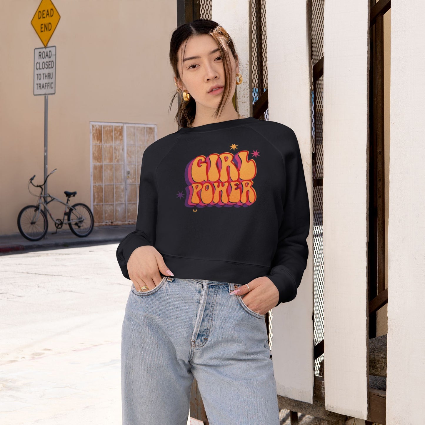 Girl Power Women's Cropped Fleece Pullover - The Boring New