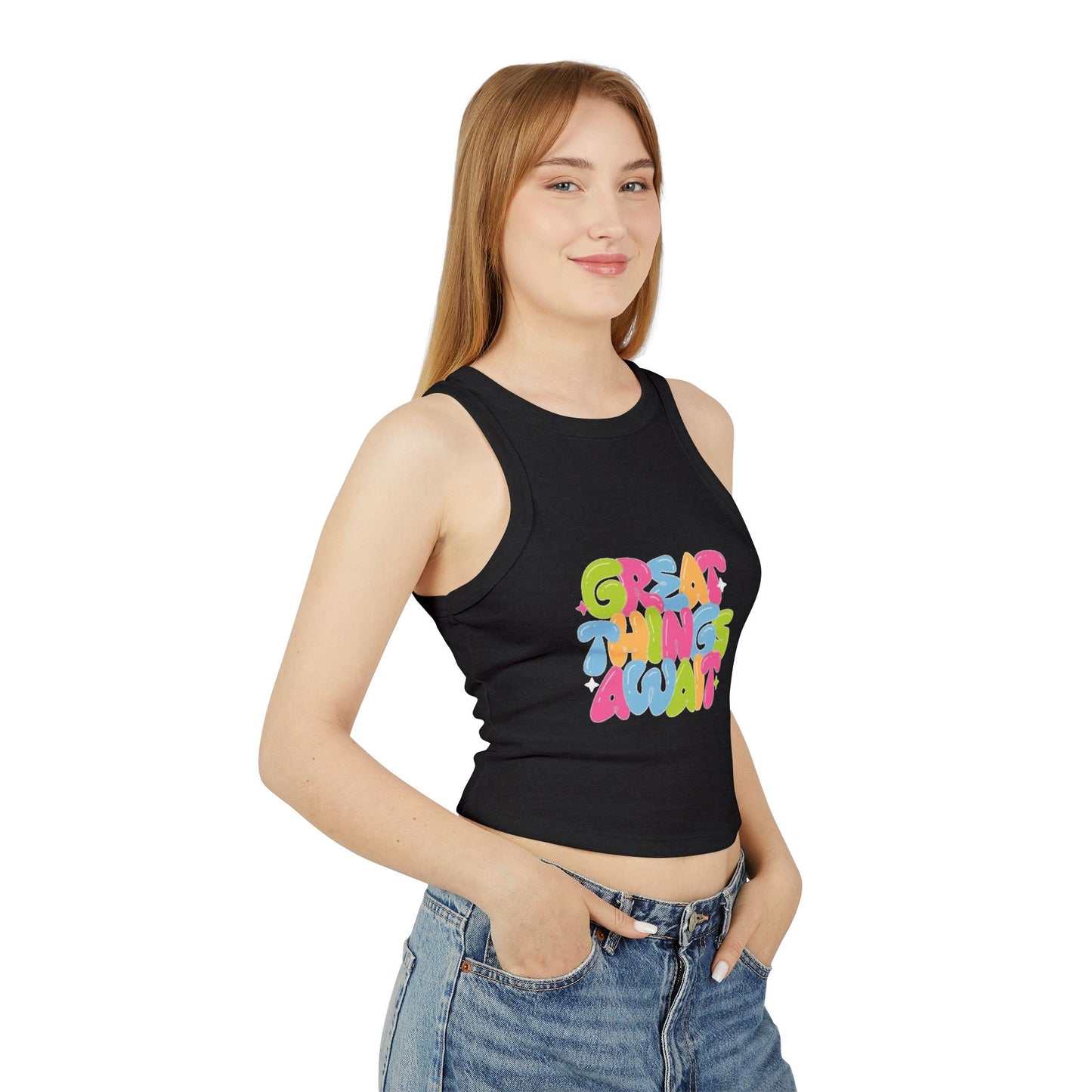 Great Things Await Racer Tank Top for Women – The Boring New