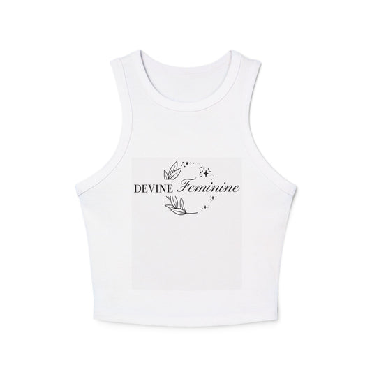 Devine Feminine Micro Rib Racer Tank Top - The Boring New