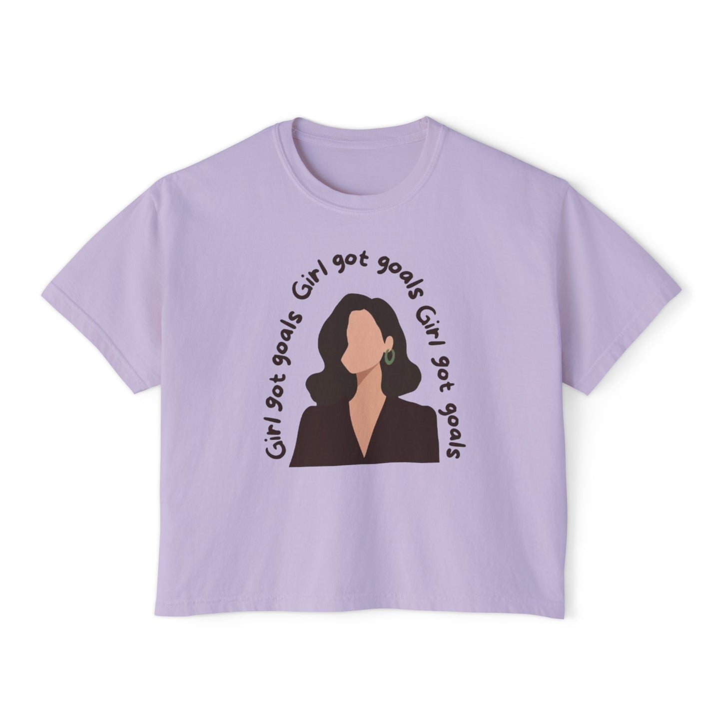 Motivational Women's Boxy Tee - 'Girl Got Goals'