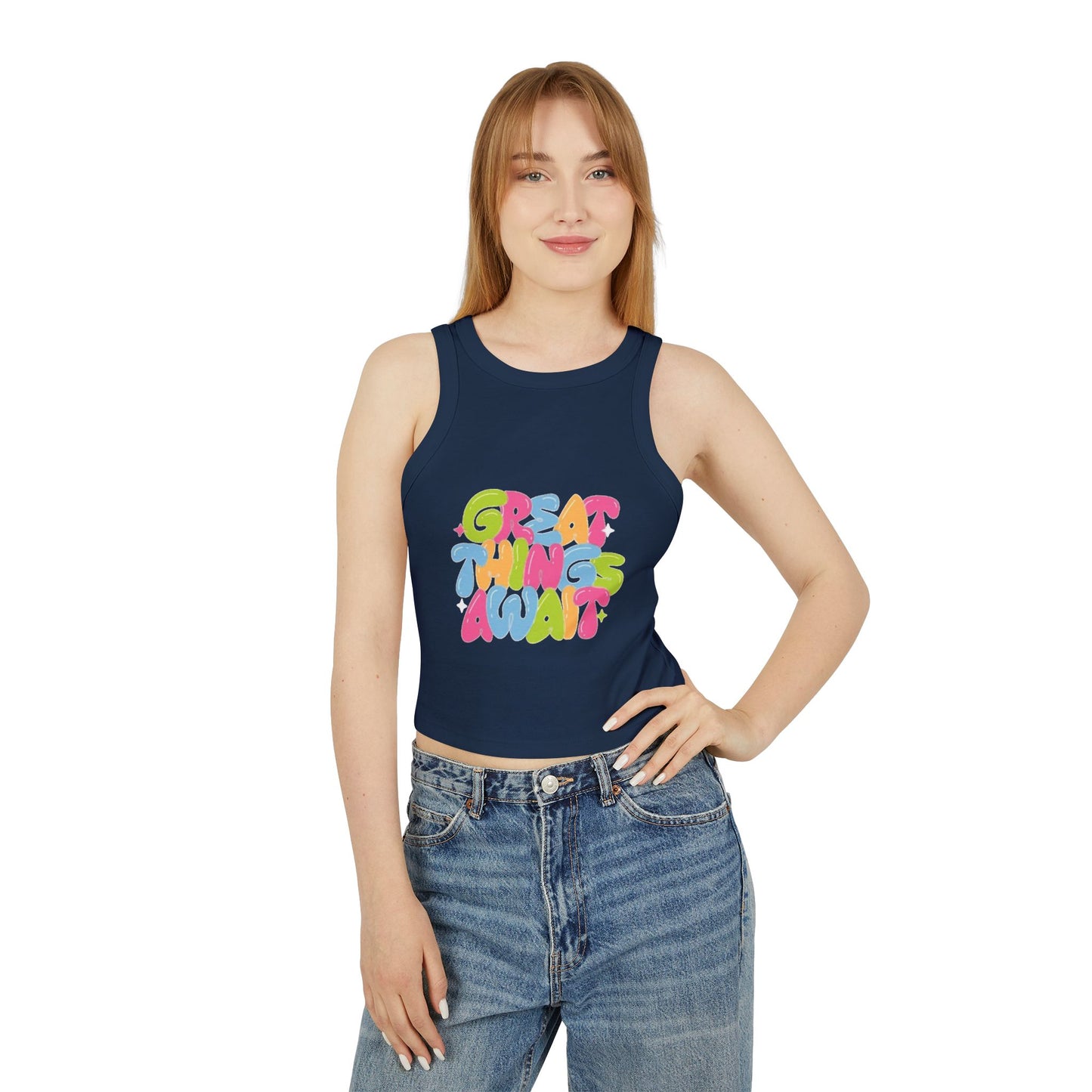 Great Things Await Racer Tank Top for Women – The Boring New