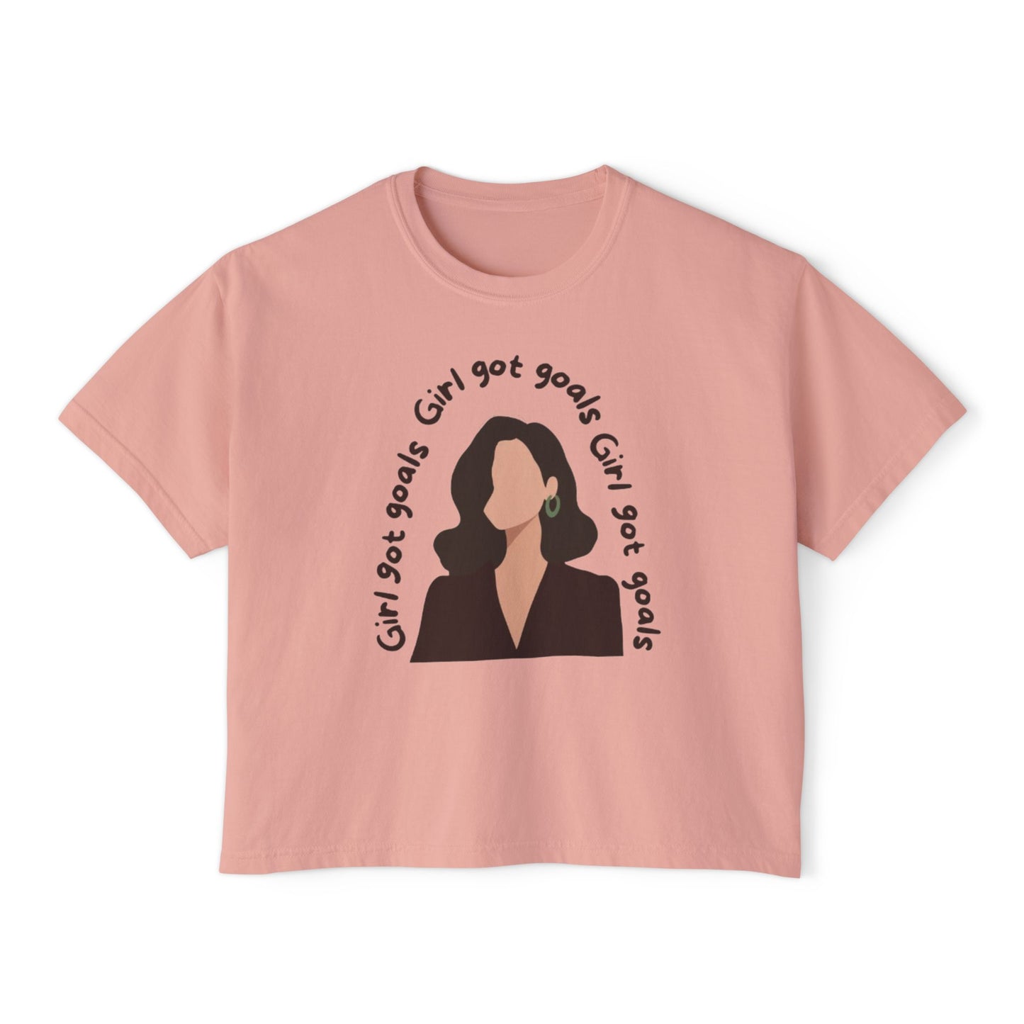 Motivational Women's Boxy Tee - 'Girl Got Goals'