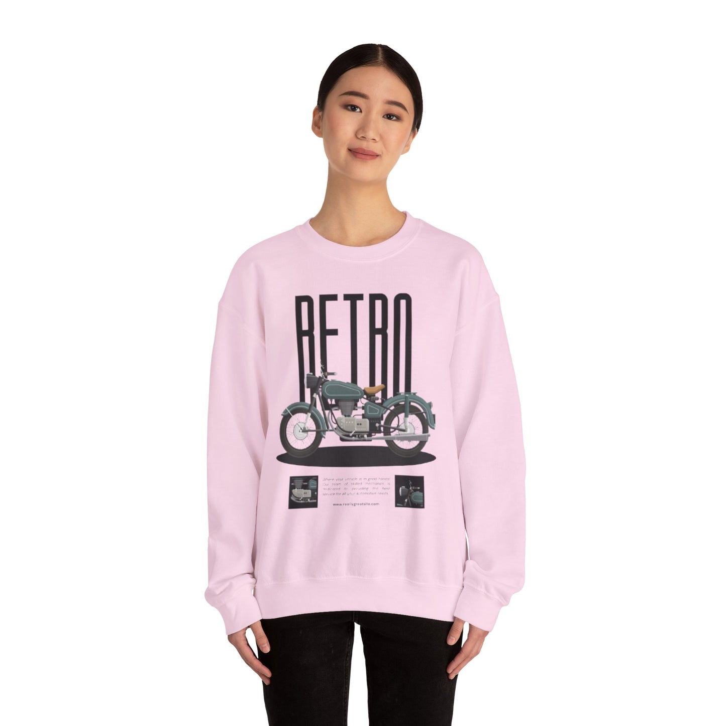 Retro Motorcycle Unisex Crewneck Sweatshirt - The Boring New