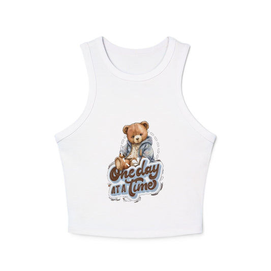 Women's Micro Rib Racer Tank Top - Cute Casual Wear - The Boring New