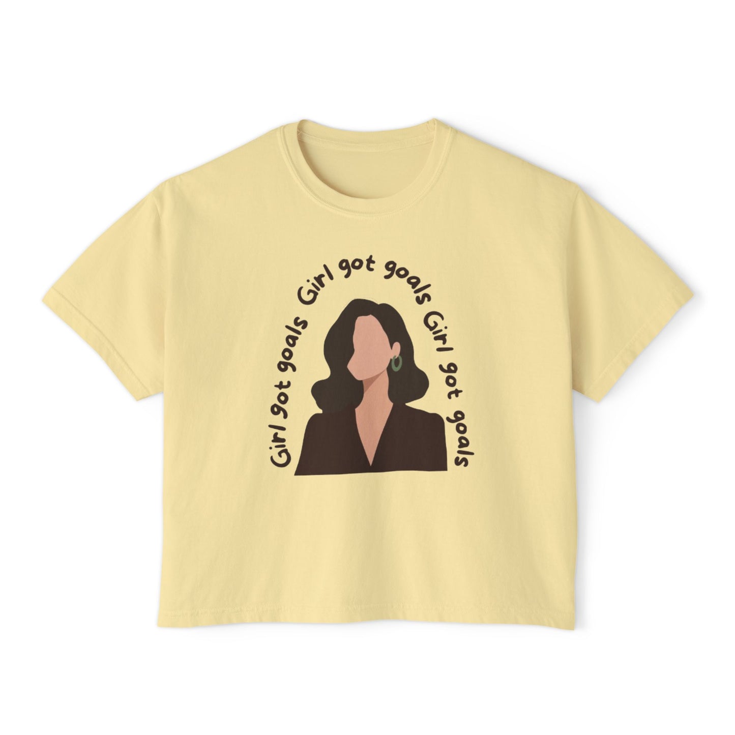 Motivational Women's Boxy Tee - 'Girl Got Goals'