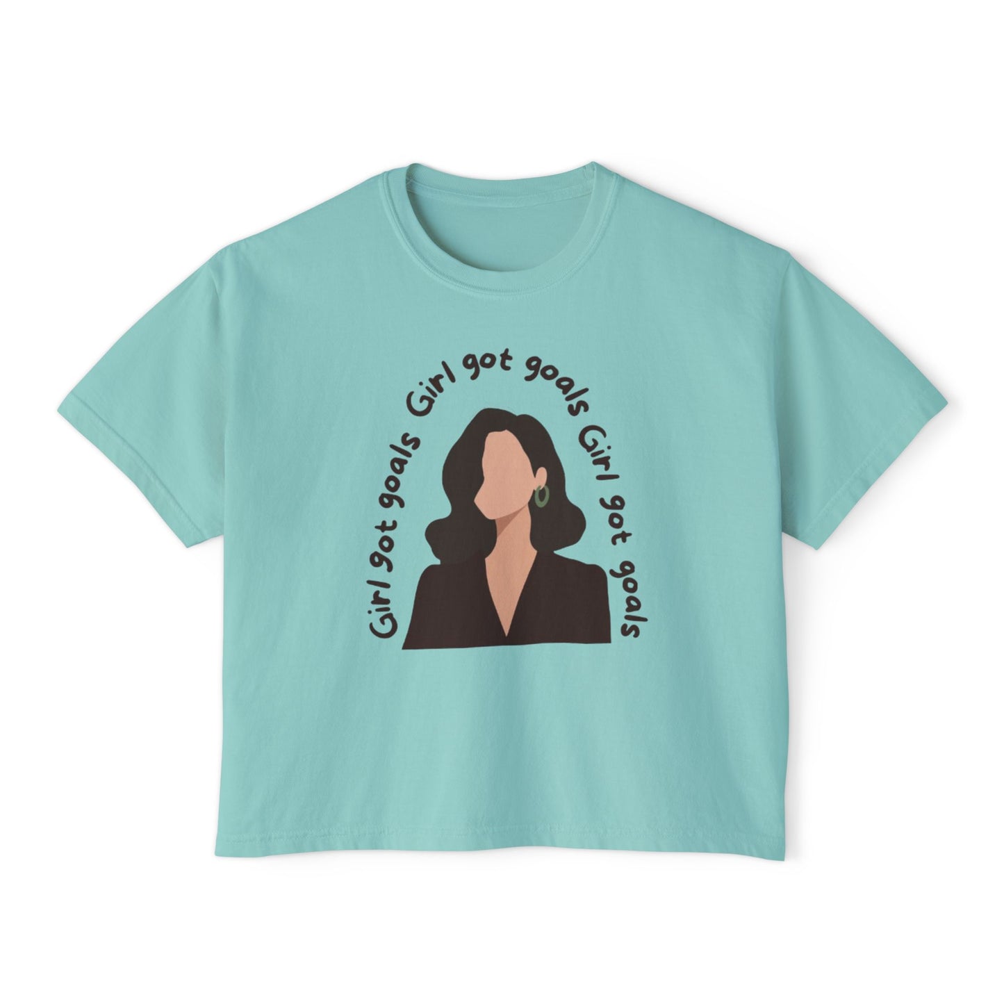 Motivational Women's Boxy Tee - 'Girl Got Goals'