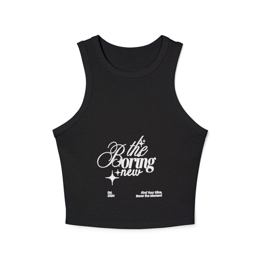 Trendy Women's Racer Tank Top - 'The Boring New' Design