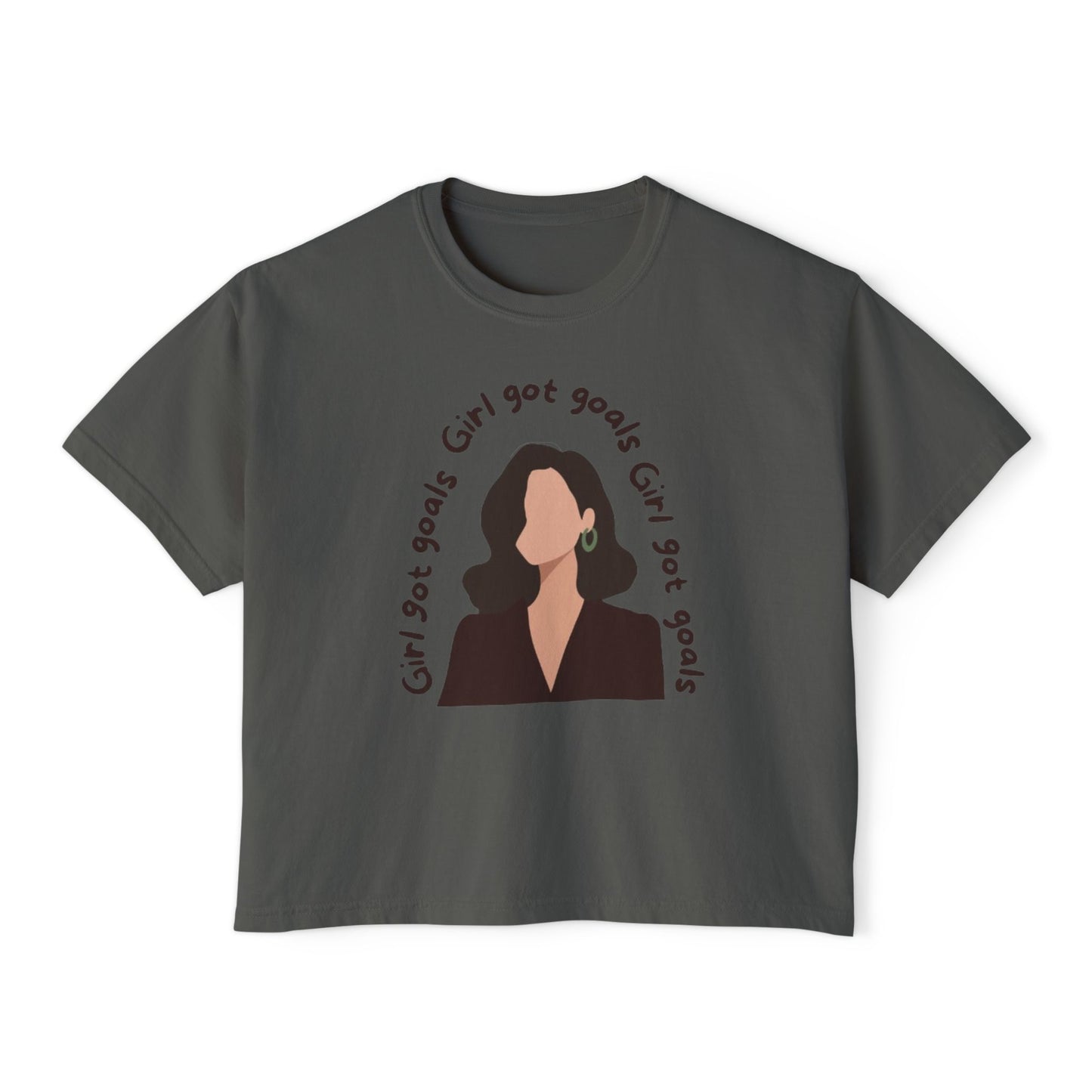 Motivational Women's Boxy Tee - 'Girl Got Goals'