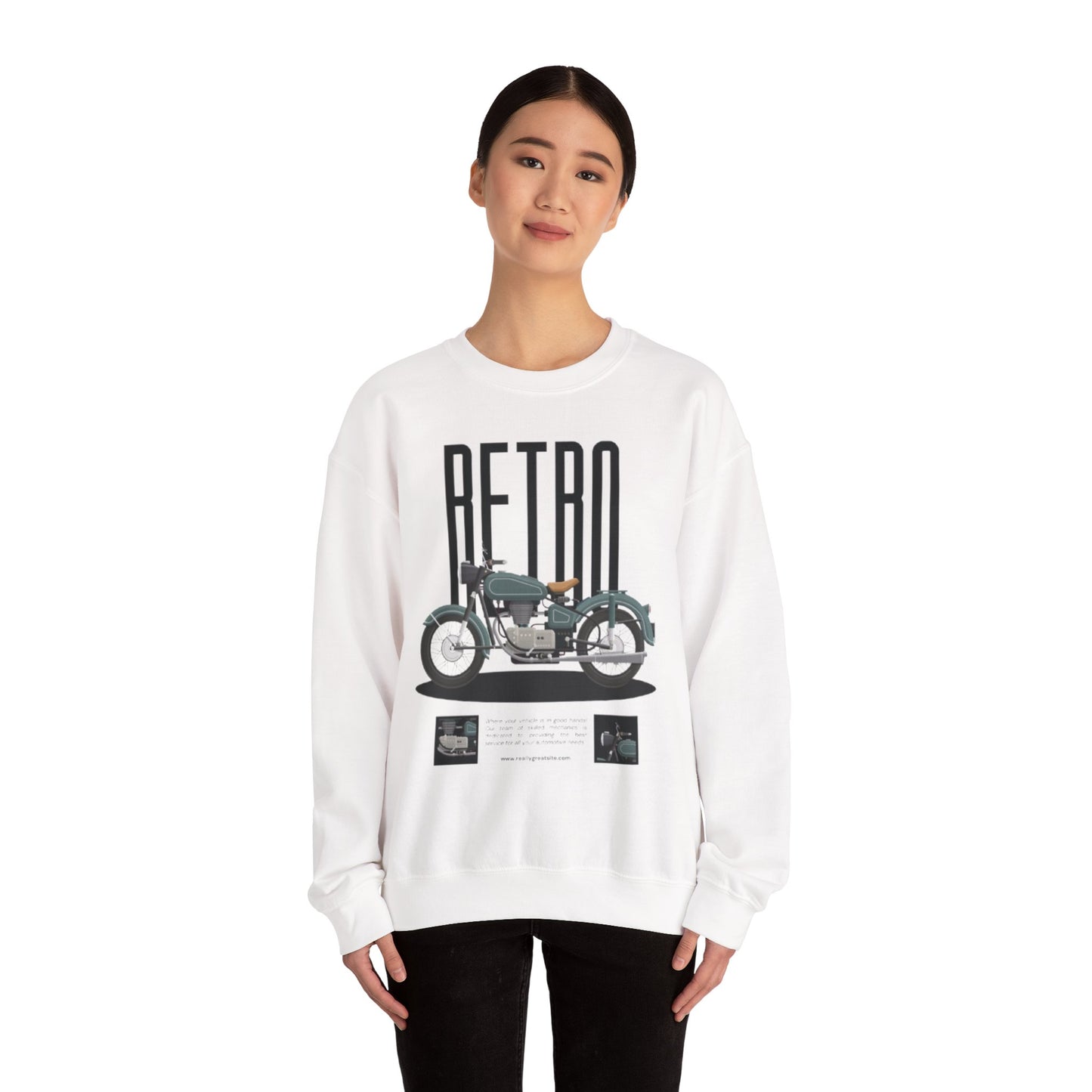Retro Motorcycle Unisex Crewneck Sweatshirt - The Boring New