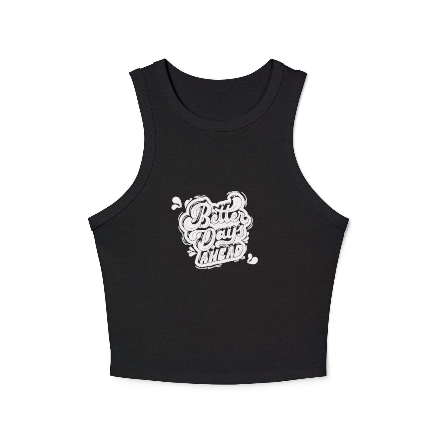 Positive Vibes Women's Micro Rib Racer Tank Top - The Boring New